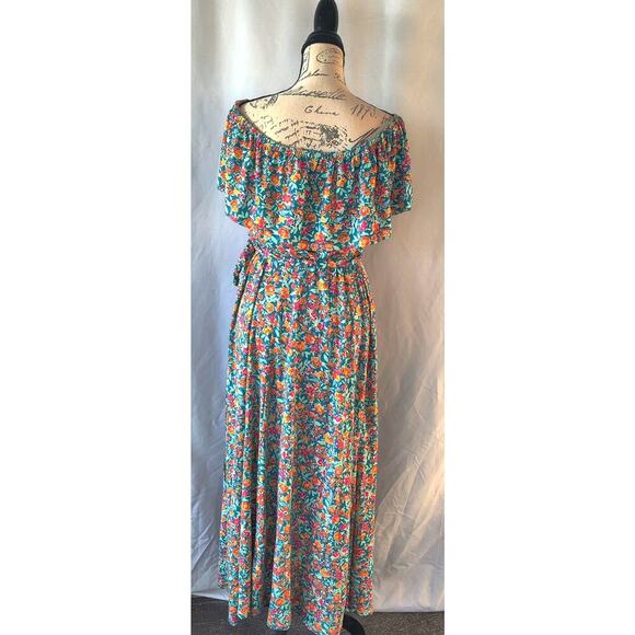 Lane Bryant Floral Convertible Off-The-Shoulder Maxi Dres Multicolor 14/16 - Picture 4 of 10